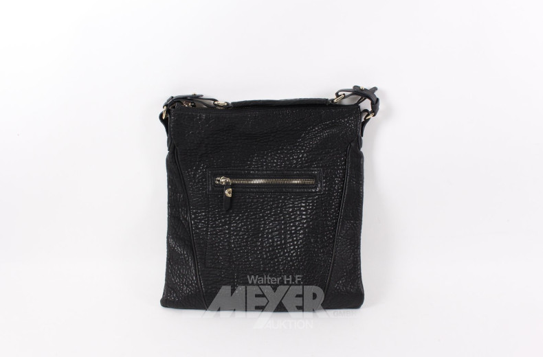 gr. Schultertasche, schwarzes Leder