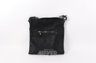 gr. Schultertasche, schwarzes Leder