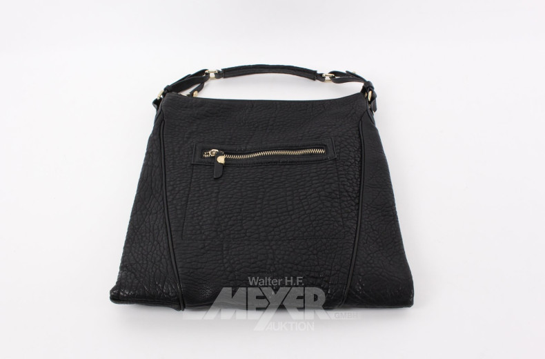 gr. Schultertasche, schwarzes Leder