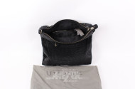 gr. Schultertasche, schwarzes Leder