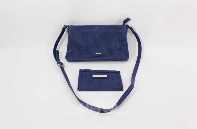 kl. Handtasche, blaues Leder