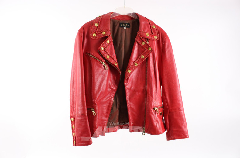 Vintage-Lederjacke in rot