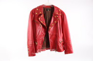 Vintage-Lederjacke in rot