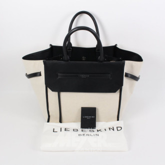 gr. Handtasche /Weekender, beige/schwarz