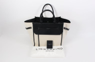 gr. Handtasche /Weekender, beige/schwarz