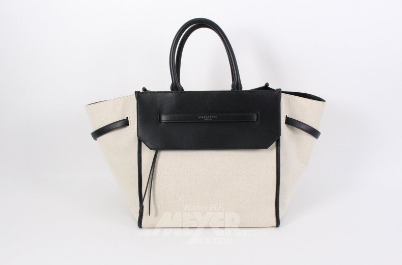 gr. Handtasche /Weekender, beige/schwarz