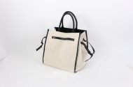 gr. Handtasche /Weekender, beige/schwarz