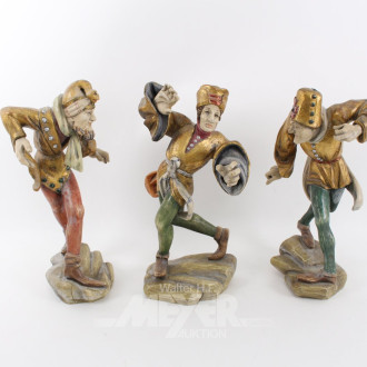 3 Tanzende Narren-Figuren