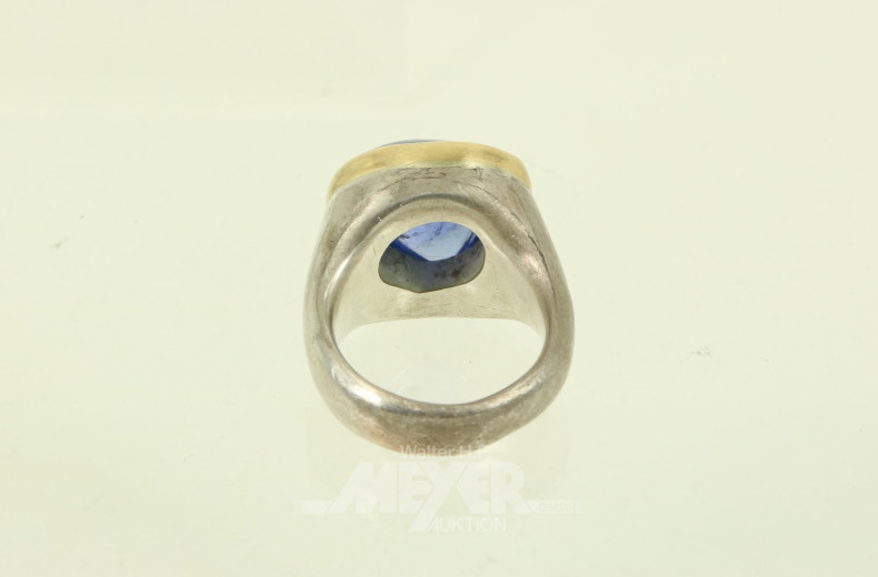 mod. Ring, Silber mit Goldfassung