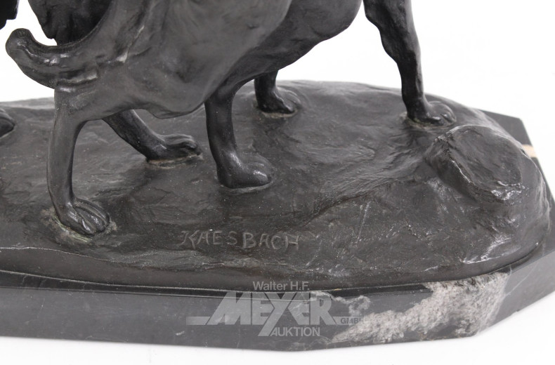 Bronzefigur "Zwei Windhunde"