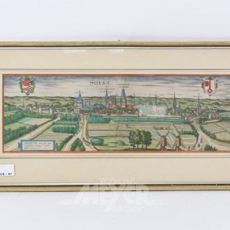 Kolorierte Topografie der Stadt Soest