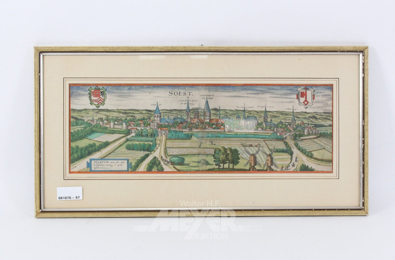 Kolorierte Topografie der Stadt Soest