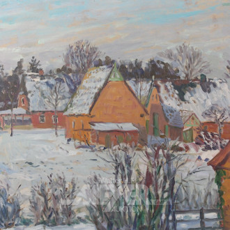 Gemälde 'Norddt. Winterlandschaft'