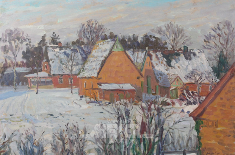 Gemälde 'Norddt. Winterlandschaft'