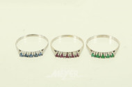 Ringset, best. aus 3 Ringen, Smaragd, Rubin, Saphir