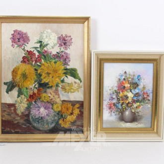 2 Gemälde "Blumenstillleben"