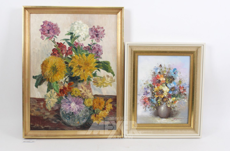 2 Gemälde "Blumenstillleben"