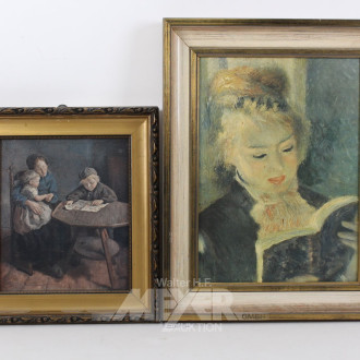 Kunstdrucke "Bauernfrau mit Kindern u. Lesende Frau"