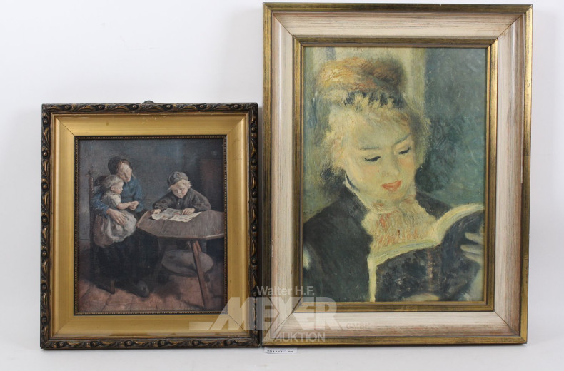 Kunstdrucke "Bauernfrau mit Kindern u. Lesende Frau"