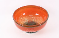gr. Kunstglas-Schale in orange u. grün