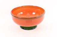 gr. Kunstglas-Schale in orange u. grün