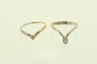2 Damenringe mit 1 kl. Diamanten