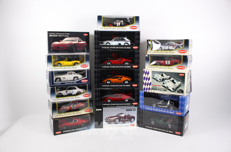 17 versch. Modellautos, 1:18