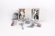 25 Kunststoffboxen mit div. LEGO Bauteilen u. div. lose Elemente