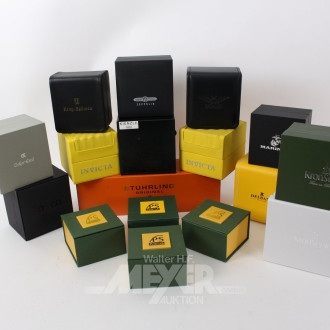 gr. Konvolut leere Armbanduhrenboxen
