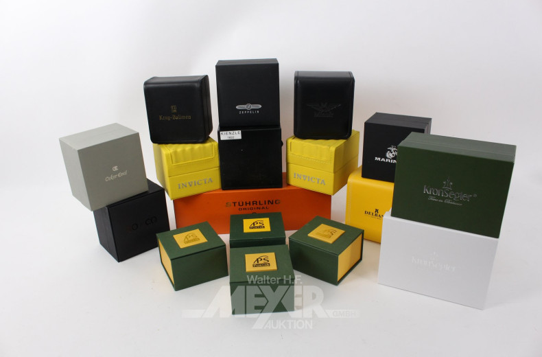 gr. Konvolut leere Armbanduhrenboxen