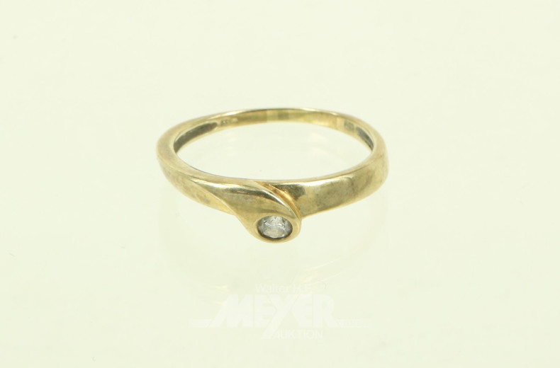 Damenring mit 1 kl. Brillant von ca. 0,01ct