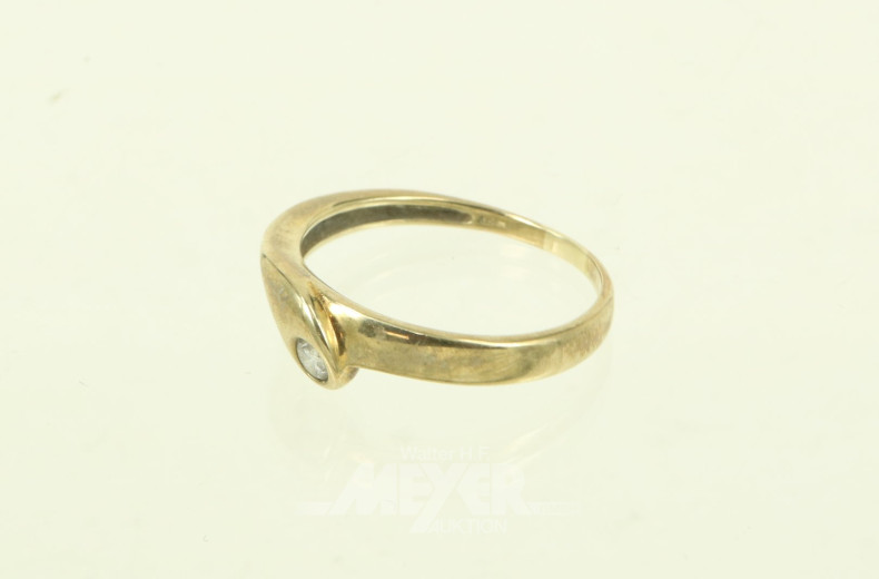 Damenring mit 1 kl. Brillant von ca. 0,01ct