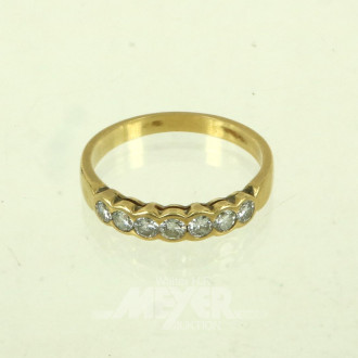 Damenring mit 7 Brillanten, ca. 0,4ct.