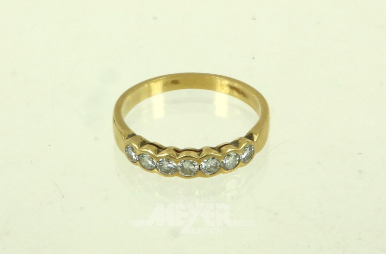 Damenring mit 7 Brillanten, ca. 0,4ct.