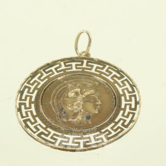 Anhänger mit griech. Medaille, Fassung in 585 GG