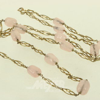 Kette mit Rosenquarzelementen