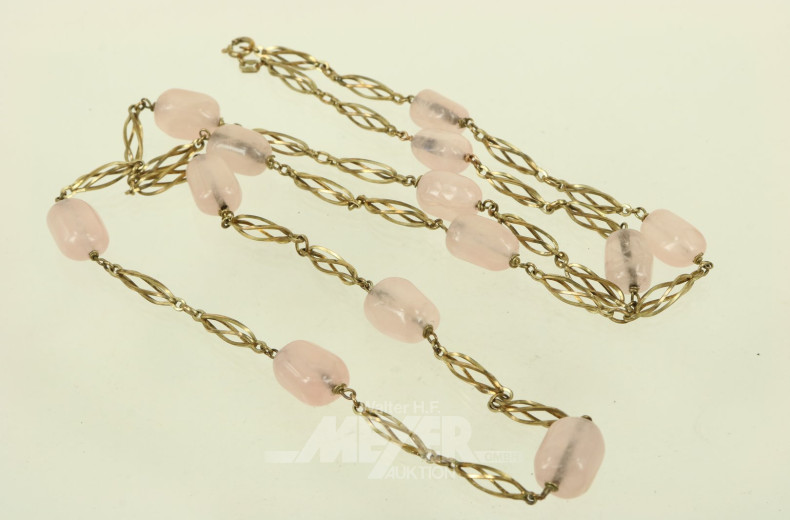 Kette mit Rosenquarzelementen