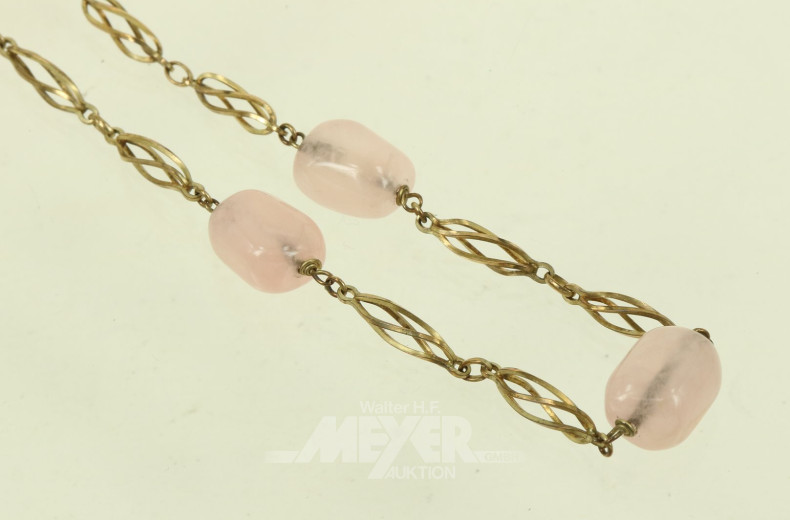 Kette mit Rosenquarzelementen