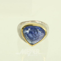 Los 22: mod. Ring, Silber mit Goldfassung