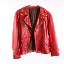 Los 210: Vintage-Lederjacke in rot