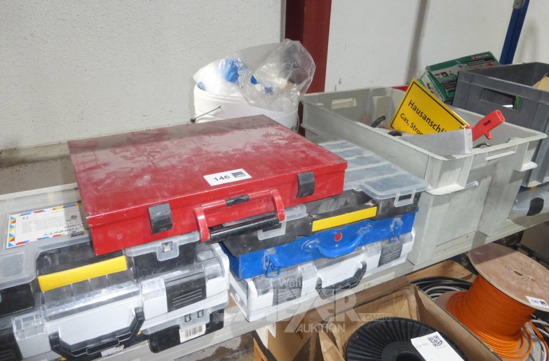 Posten div. Sortimentkästen, Elektrik-Installationsmaterial, Werkzeuge und Zubehör