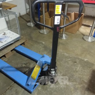Gabelhubwagen, blau, breite Gabel