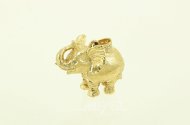 Anhänger "Elefant", Öse besetzt mit kleinen Diamanten, Handarbeit
