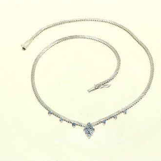 Collier, besetzt mit kl. Saphiren