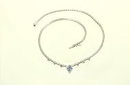 Collier, besetzt mit kl. Saphiren