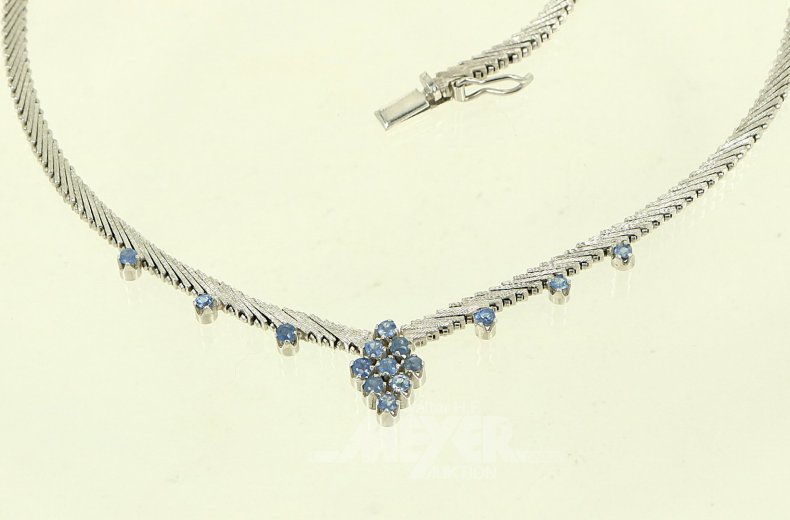 Collier, besetzt mit kl. Saphiren