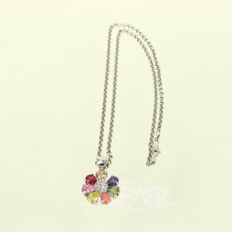 Kette, mit Anhänger "Bunte Blume"