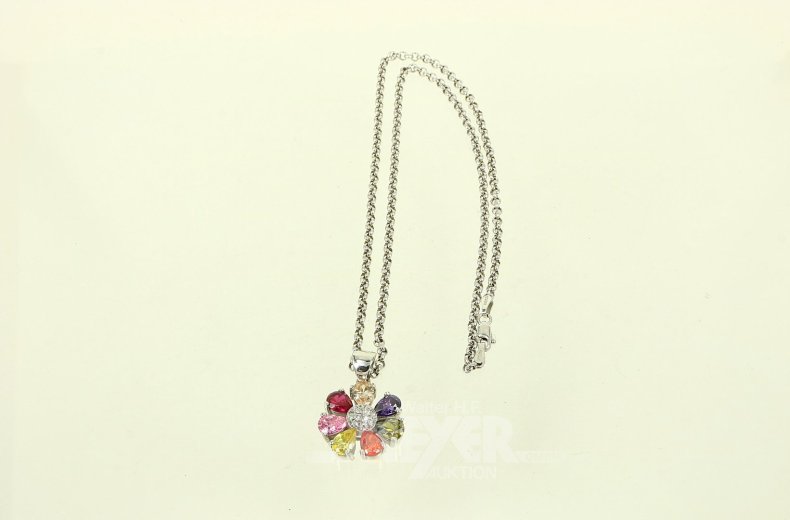 Kette, mit Anhänger "Bunte Blume"