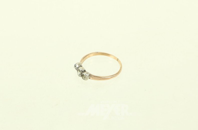 Ring mit 3 Altschliffdiamanten