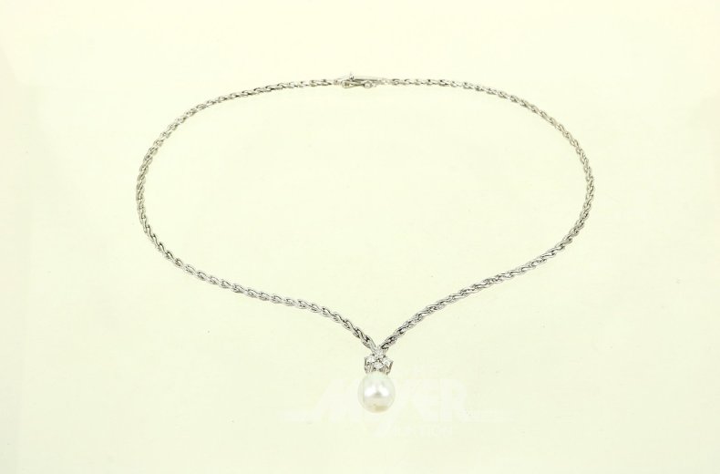 Collier mit Zuchtperle und 4 Brillanten